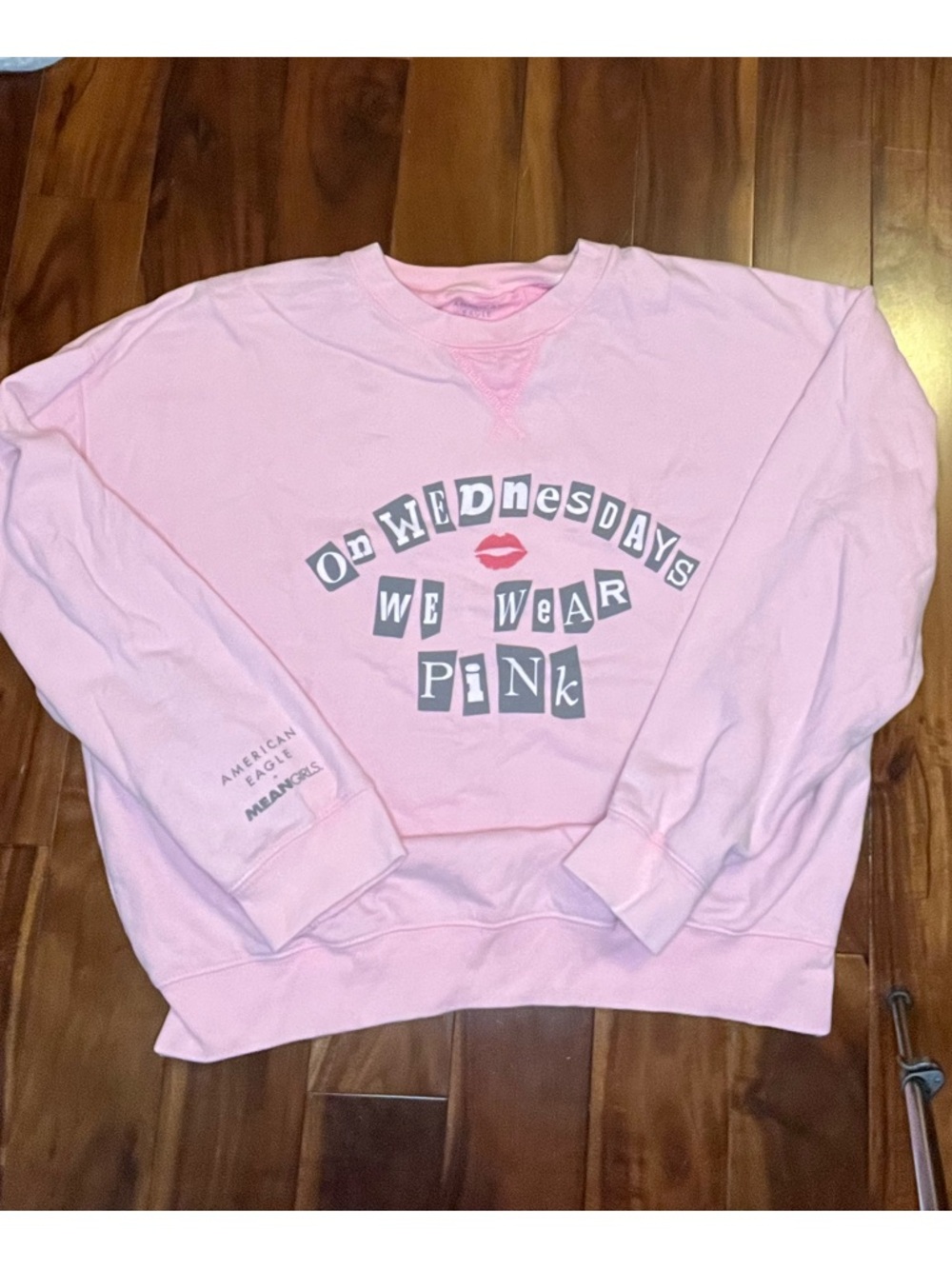 Aerie mean girls pink crew neck